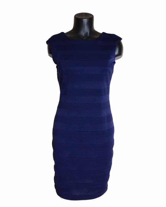 Modré puzdrové šaty so širšími ramienkami 6ks