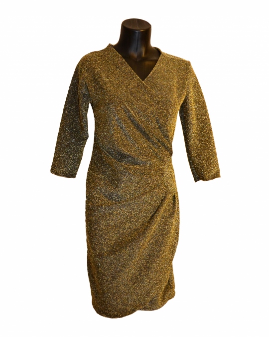 Zlaté šaty s dlhým rukávom 9ks