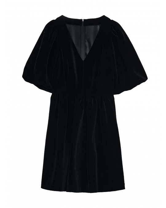 Čierne šaty s nariasenými  rukávmi 11ks